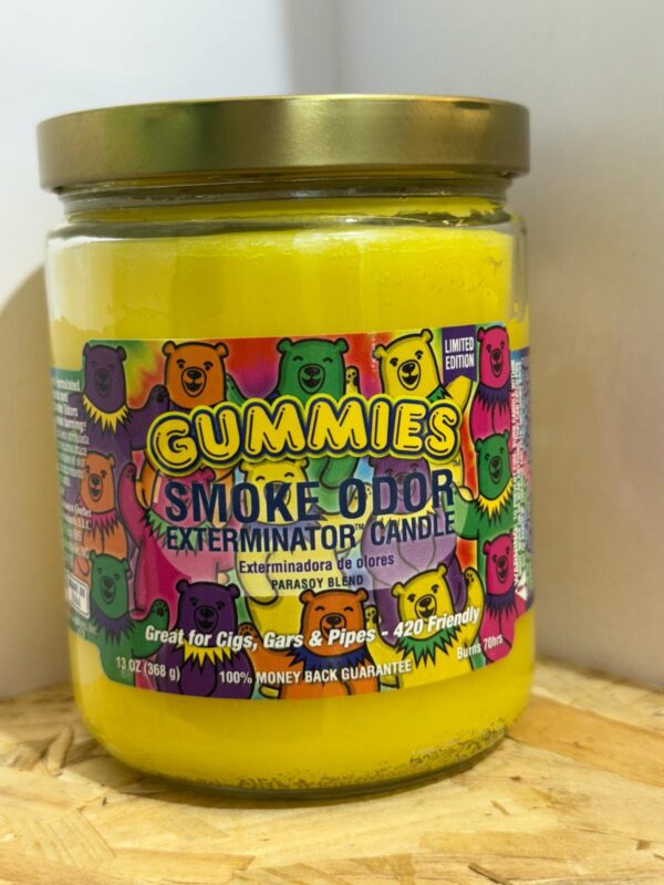 trippy hippie smoke odor exterminator candle gummies