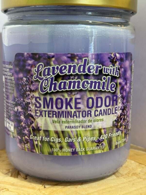 trippy hippie smoke odor exterminator candle lavender with chamomile