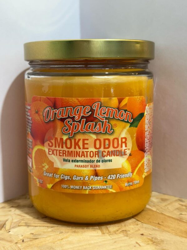 trippy hippie smoke odor exterminator candle orange